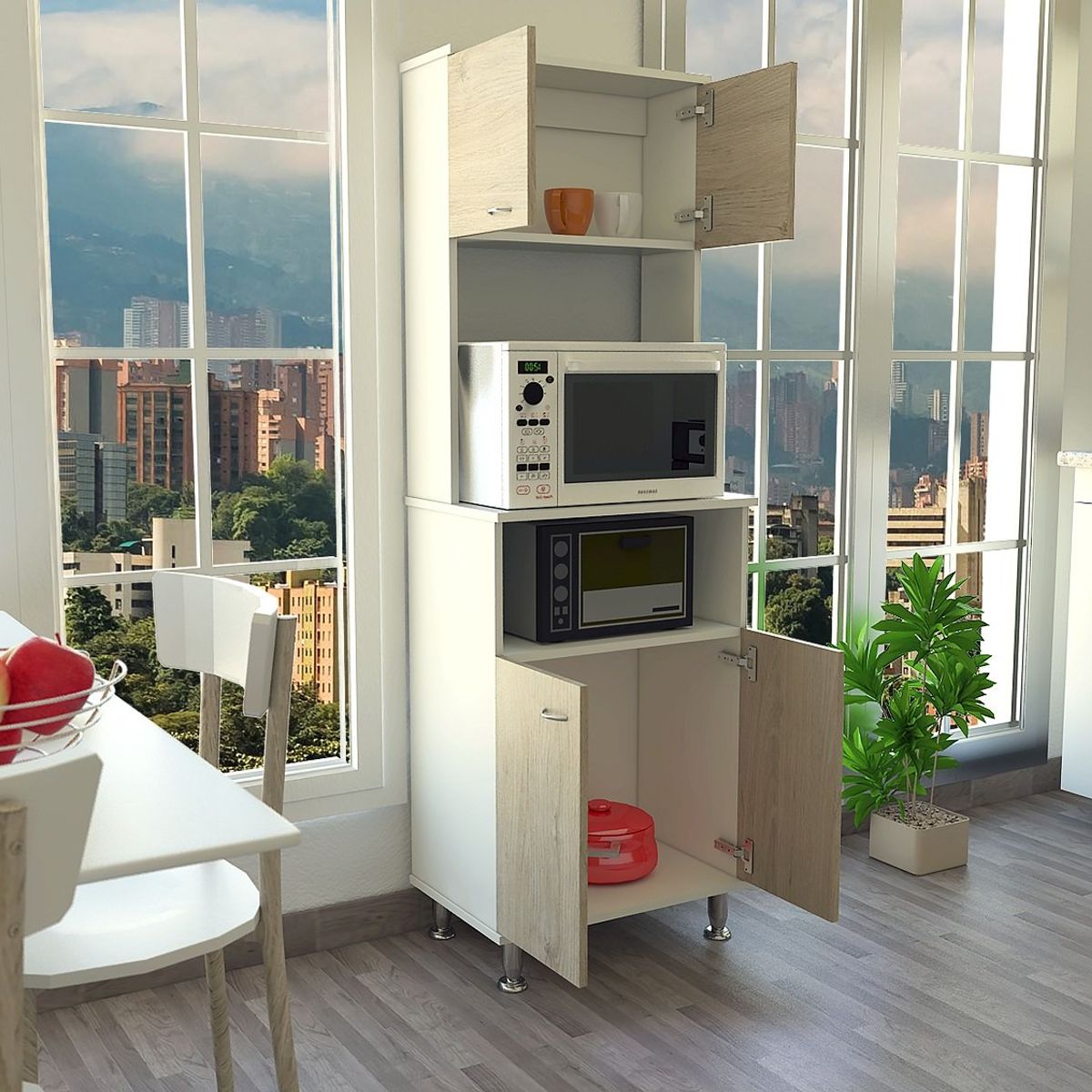 RTA MUEBLES - Mueble alacena fenix  bl/rovere rta muebles alr 2764