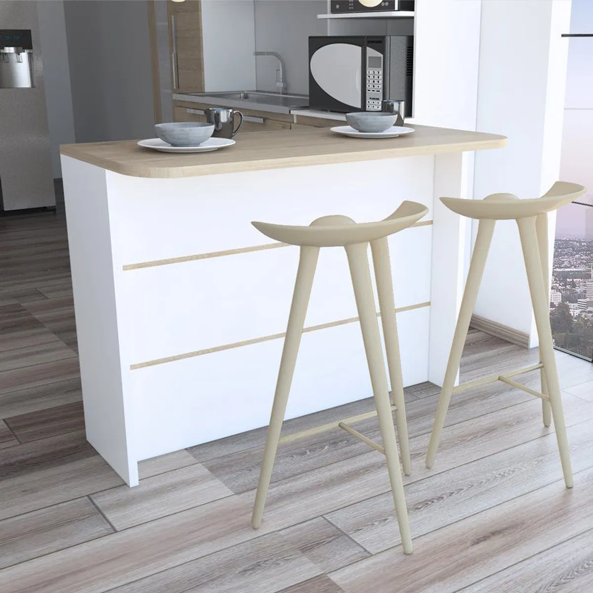 RTA MUEBLES - Barra auxiliar fendi rovere/bl 90x120 rta muebles brb 4346_.