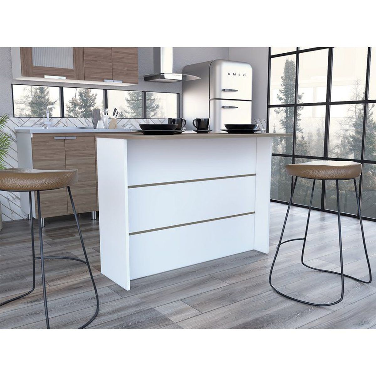 RTA MUEBLES - Barra auxiliar de cocina fendi blanco rta muebles bbc 7857