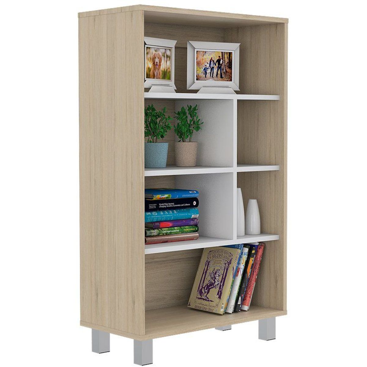RTA MUEBLES - Biblioteca bellagio  brb 3204 rovere + blanco RTA