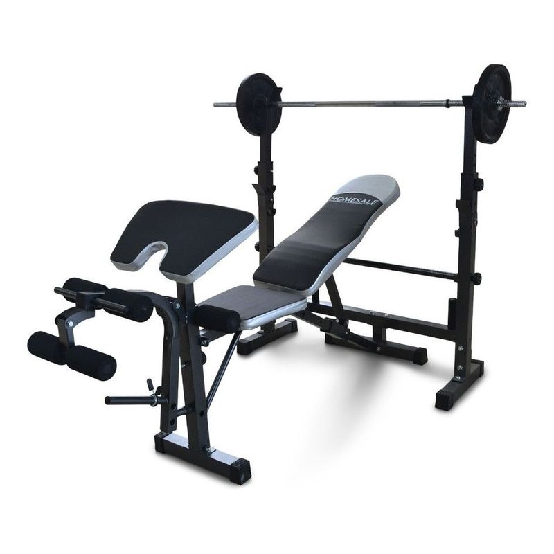 HOMESALE - Banco Para Pesas Home Sale + Barra Olimpica + 6 Discos.