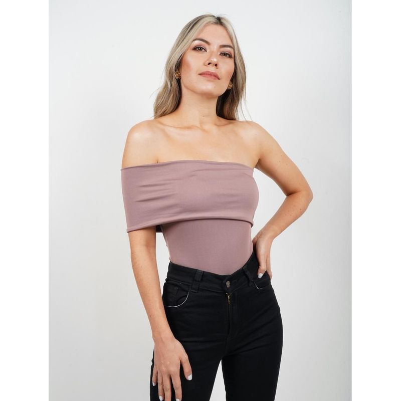 MOLGOA - Body para Mujer Cocoa Escote Strapless con Banda - Penelope Cocoa