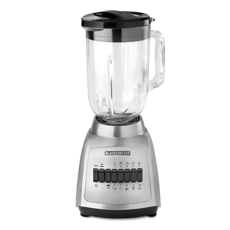 BLACK+DECKER - Licuadora Black  Decker 550W 10v Jarra Vidirio De 12l  BLBD210GSS