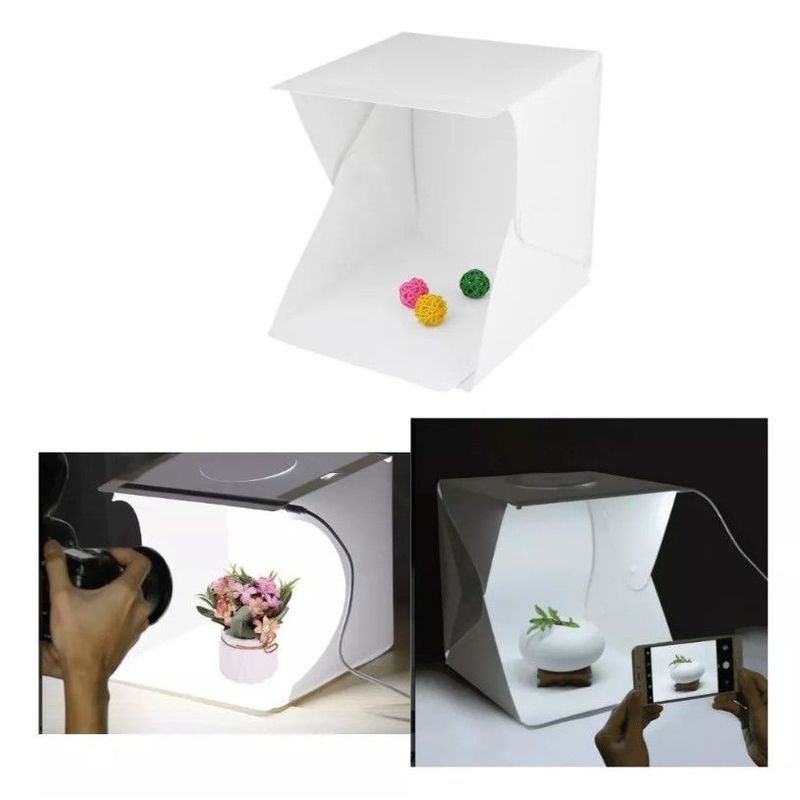 SHEN HUANG - Caja Fotografía Estudio Plegable Luz  30 X 30 Cm Dos Fondos