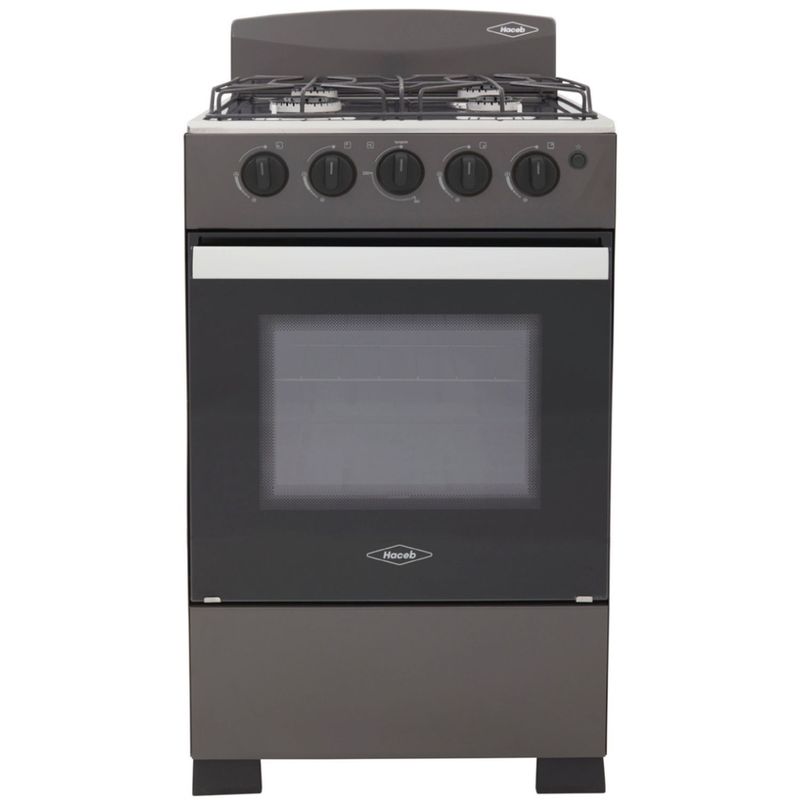 HACEB - Estufa Haceb 4 Ptos Gas Ee Plata - Mesa Acero Inox Encend Elect