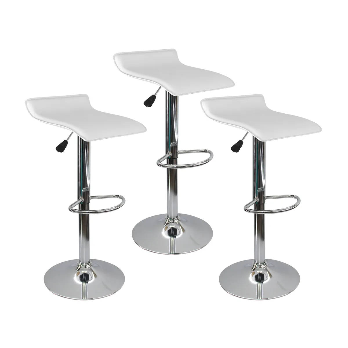 BOXBIT - Kit x3 Sillas Wave Bar Blancas