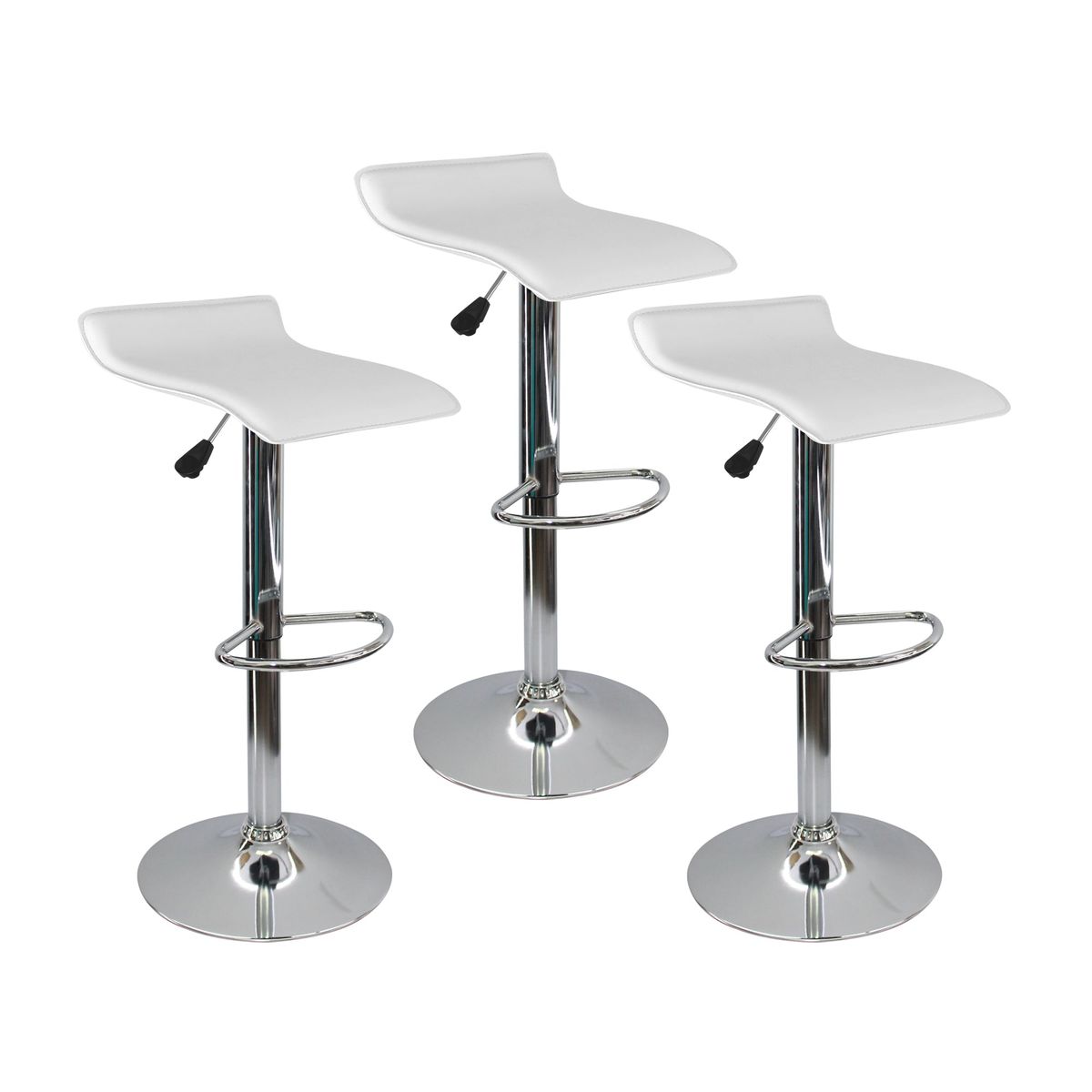 BOXBIT - Kit x3 Sillas Wave Bar Blancas