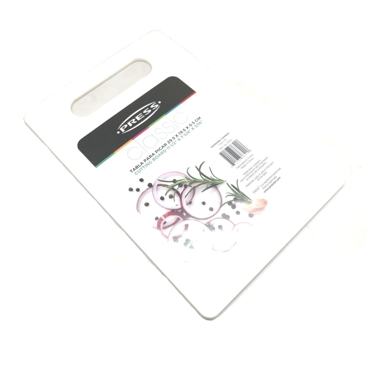 PRESS - Tabla De Cocina Para Picar 29,5 X 19,5 X 0,5 Cm PRESS 76701 Blanco