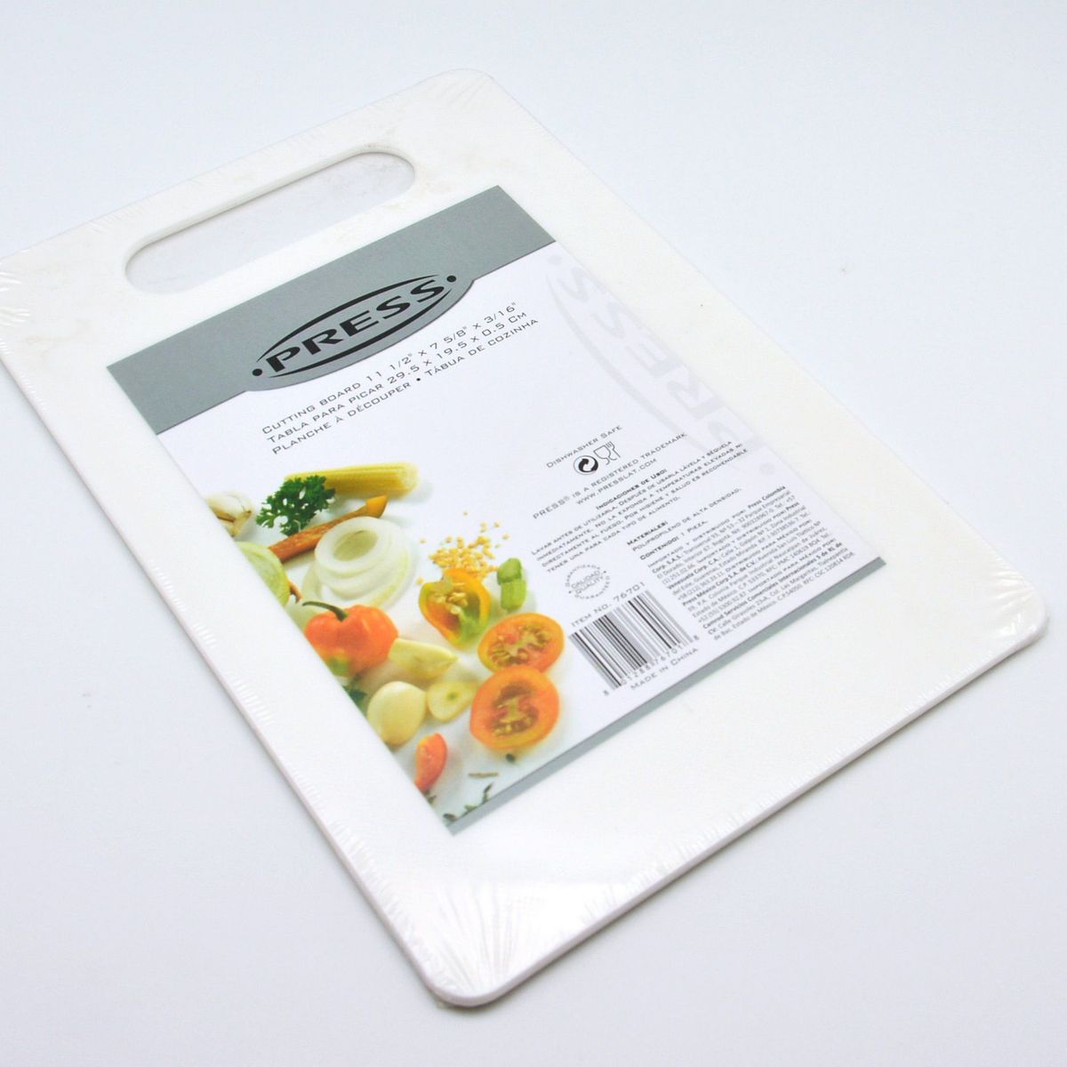 PRESS - Tabla De Cocina Para Picar 29,5 X 19,5 X 0,5 Cm PRESS 76701 Blanco