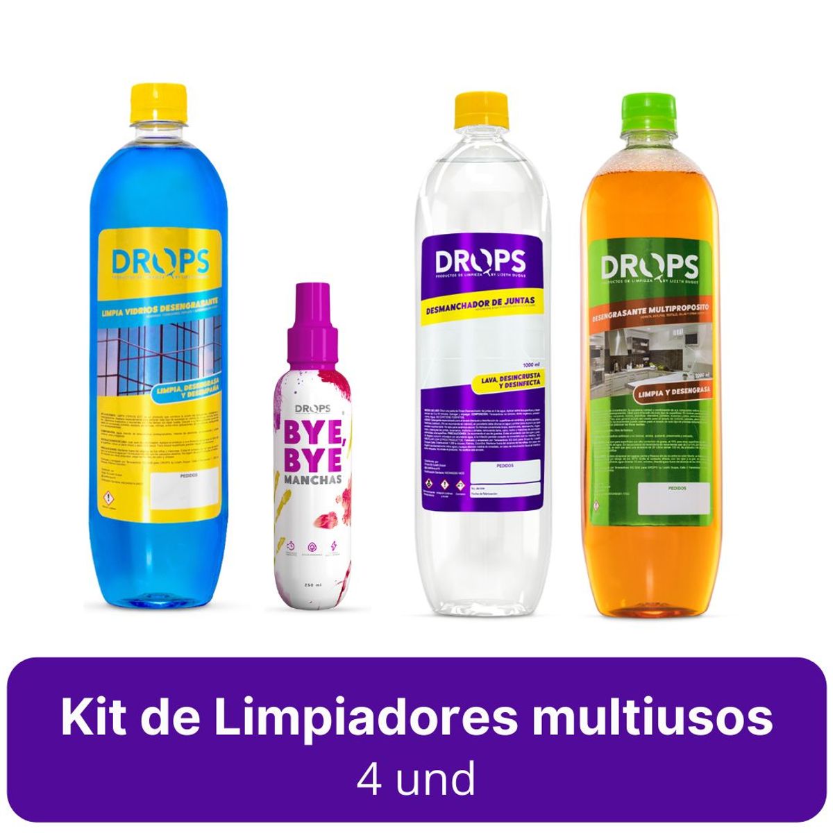 DROPS - Kit De Limpiadores Drops X4-