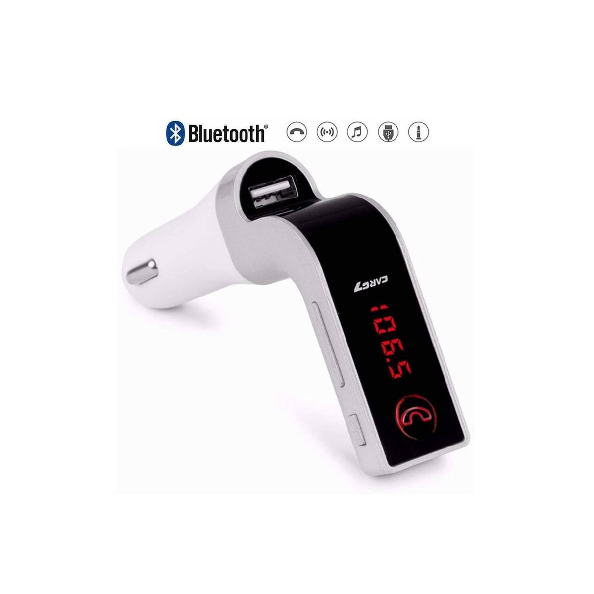 GENERICO - Transmisor carro car g7 usb aux bluetooth modulado