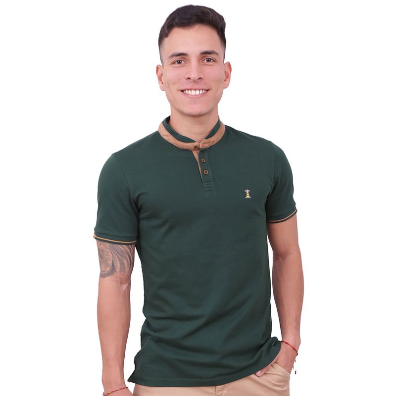 APOSTOL QC - POLO CUELLO NERU VERDE MILITAR HOMBRE APOSTOL QC_.