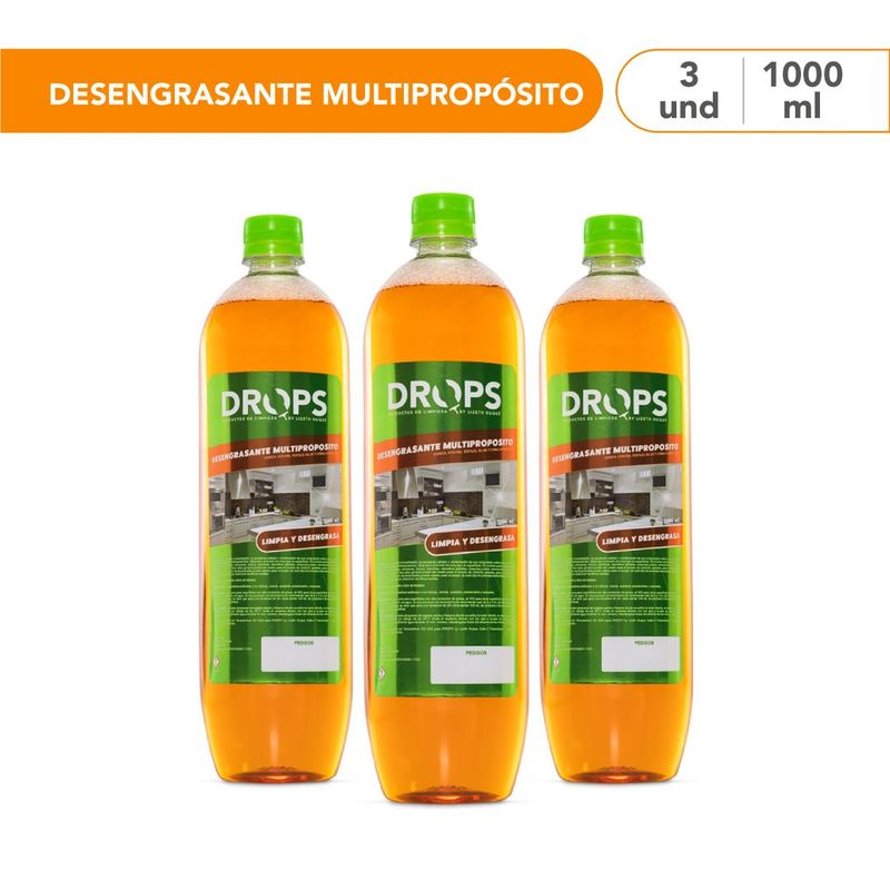 DROPS - Kit De Desengrasantes Multipropositos Drops X3
