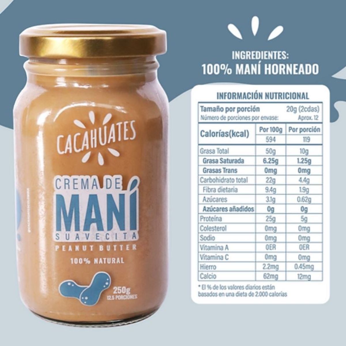 CACAHUATES - Crema de Mani­ Natural 250g - CACAHUATES
