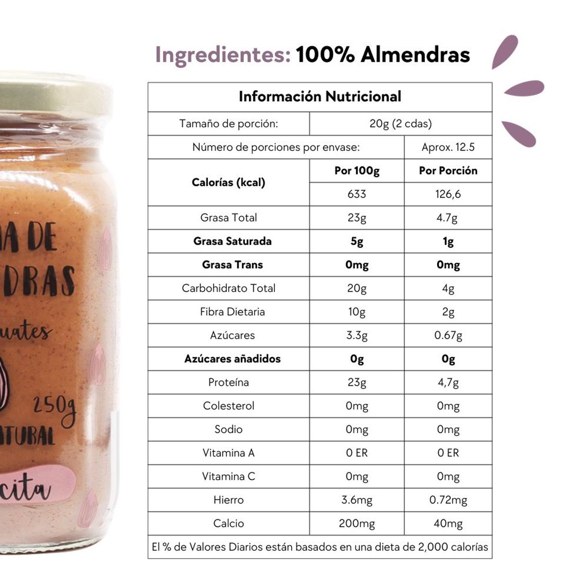 CACAHUATES - Crema de Almendras Natural 250g - CACAHUATES