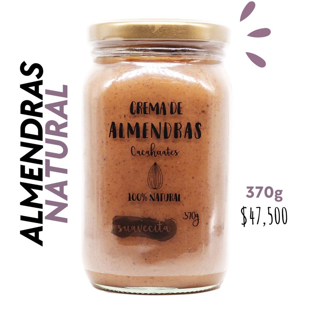 CACAHUATES - Crema de Almendras Natural 370g - CACAHUATES