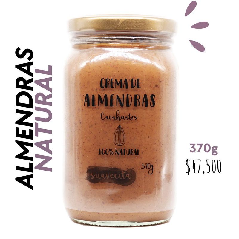 CACAHUATES - Crema de Almendras Natural 370g - CACAHUATES