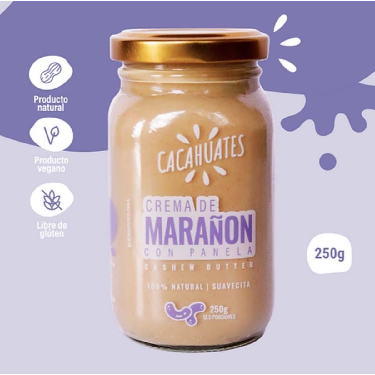 CACAHUATES - Crema de Maranon Panela 250g - CACAHUATES