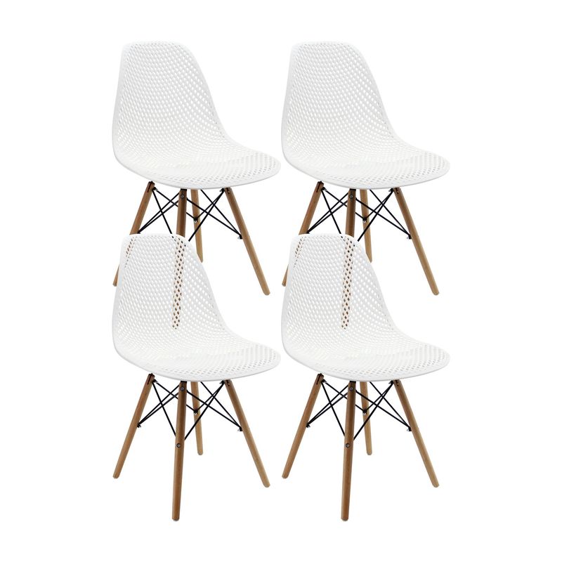 BOXBIT - Kit x4 Silla Colmeia Blancas