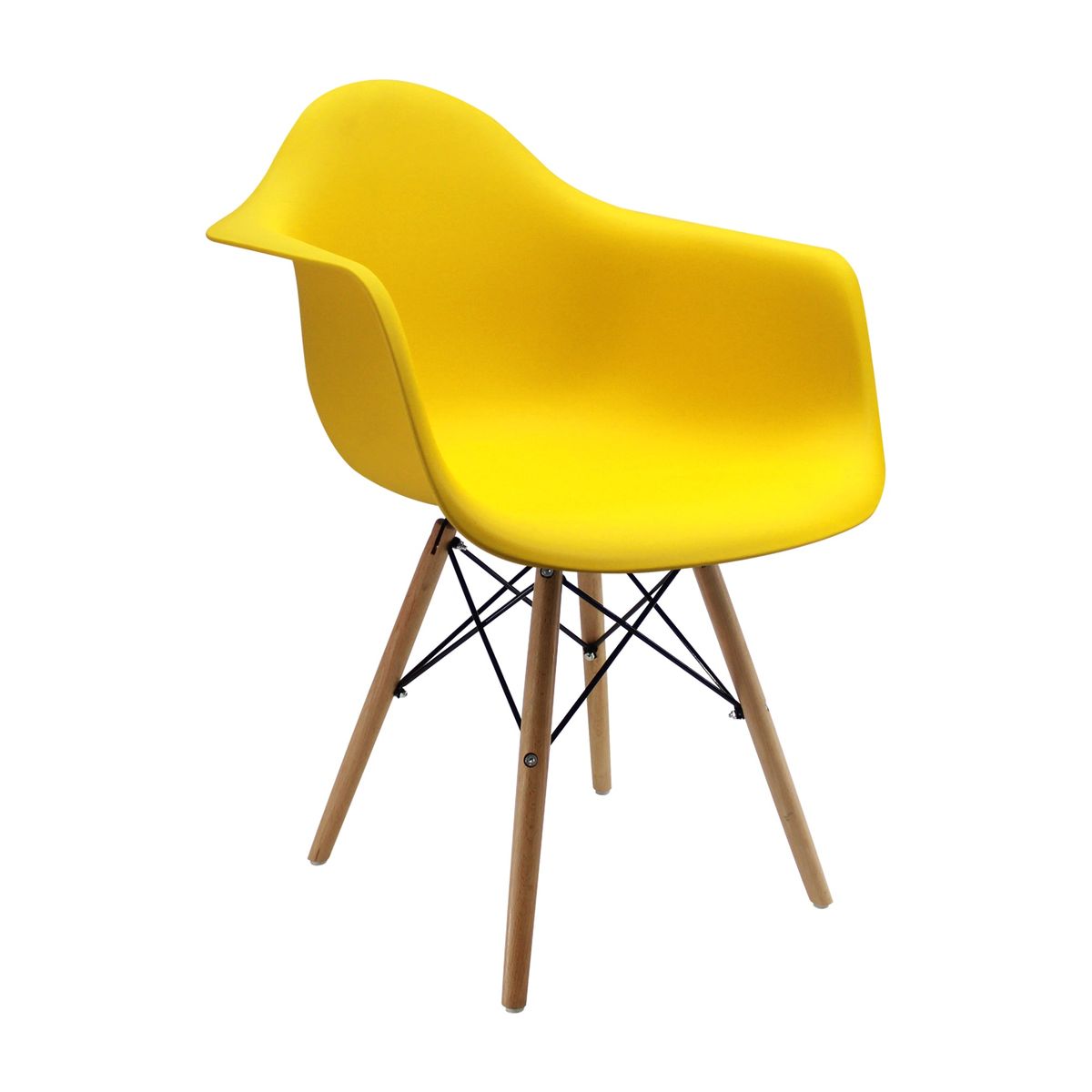 BOXBIT - Silla DKR Tipo Eames con Brazos Amarilla