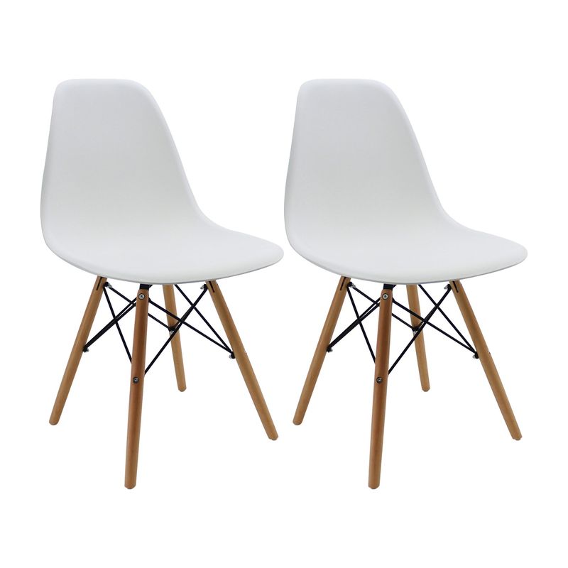 BOXBIT - Kit x2 Sillas DKR Tipo Eames Blancas
