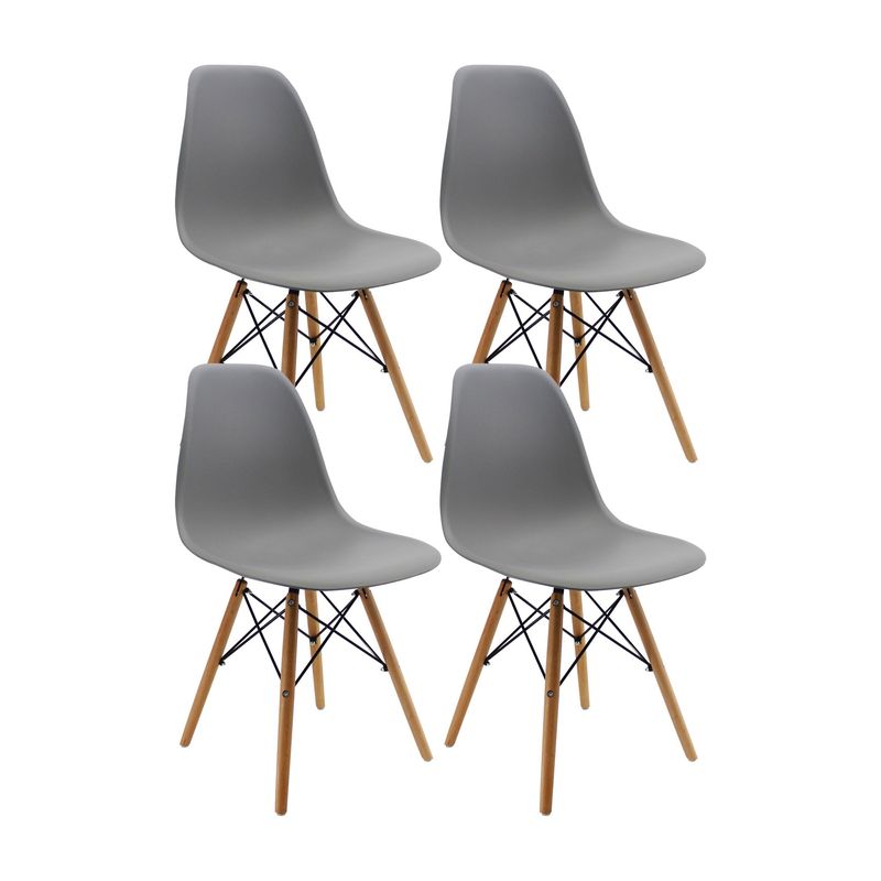 BOXBIT - Kit x4 Sillas DKR Tipo Eames Grises
