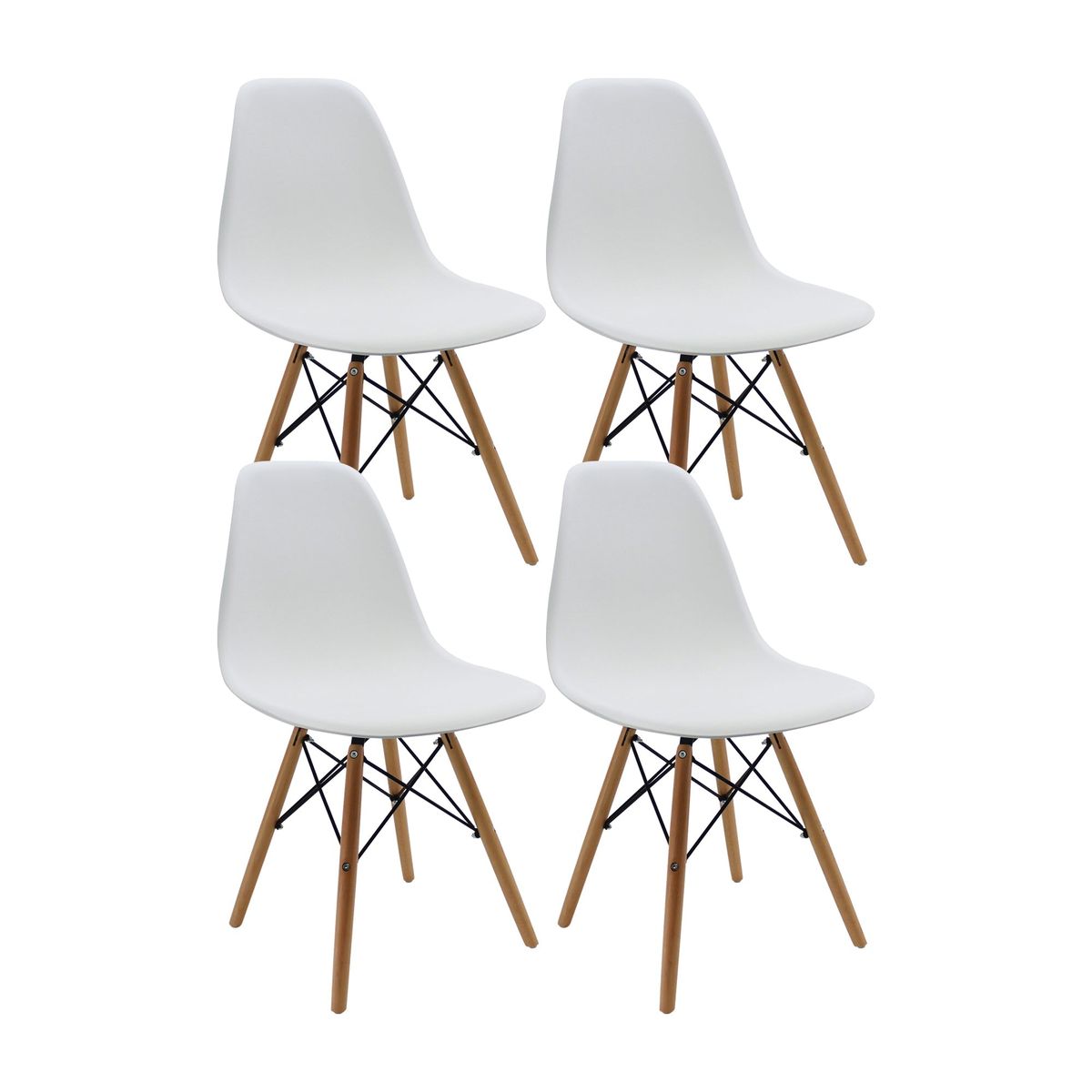BOXBIT - Kit x4 Sillas DKR Tipo Eames Blancas