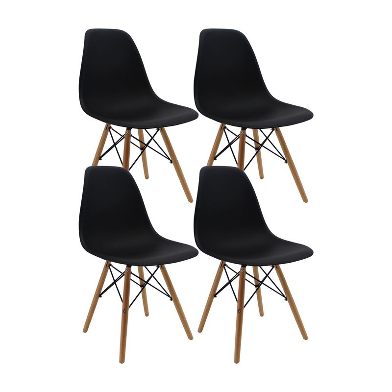 BOXBIT - Kit x4 Sillas DKR Tipo Eames Negras
