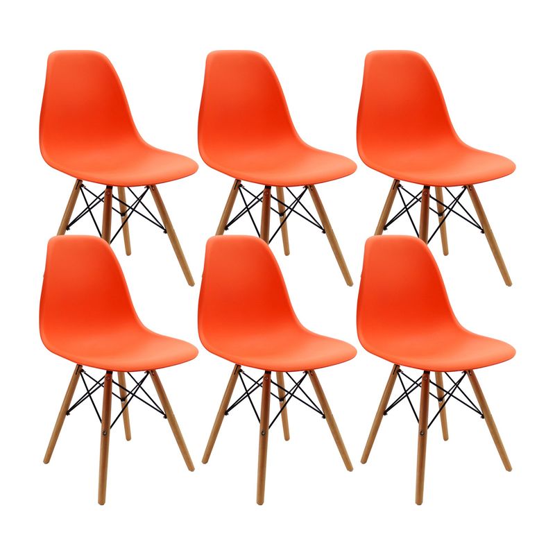 BOXBIT - Kit x6 Sillas DKR Tipo Eames Naranjas