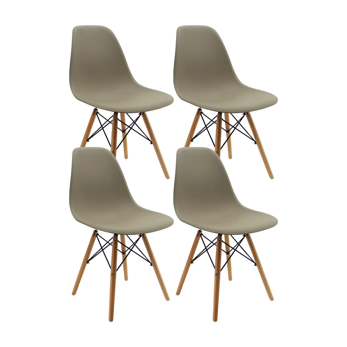 BOXBIT - Kit x 4 Sillas Tipo Eames PREMIUM Beige