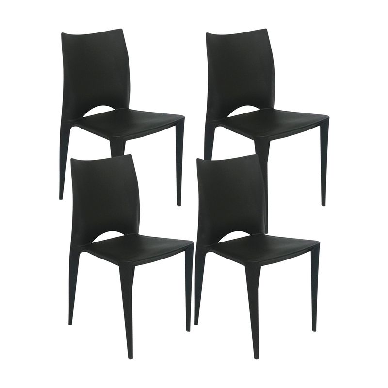 BOXBIT - Kit x4 Sillas Zoé comedor jardín Negras