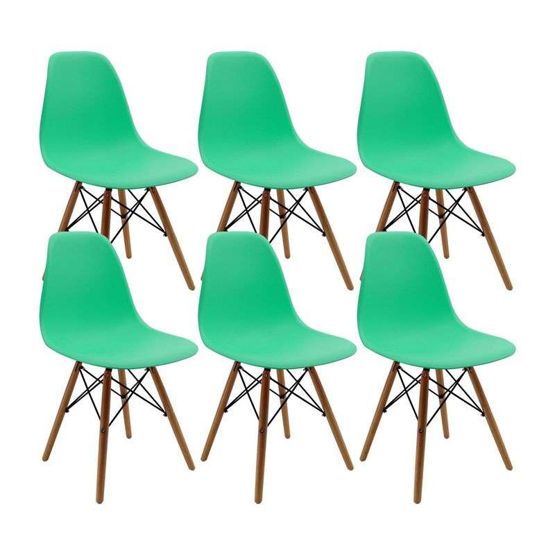 BOXBIT - Kit x 6 Sillas DKR Tipo Eames PREMIUM Verde Menta