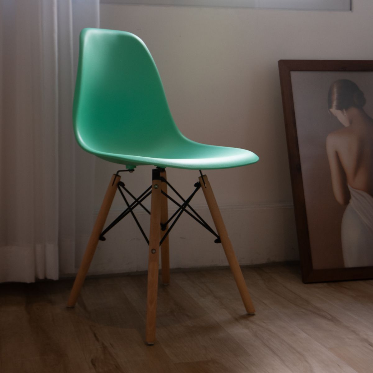 BOXBIT - Kit x 6 Sillas DKR Tipo Eames PREMIUM Verde Menta