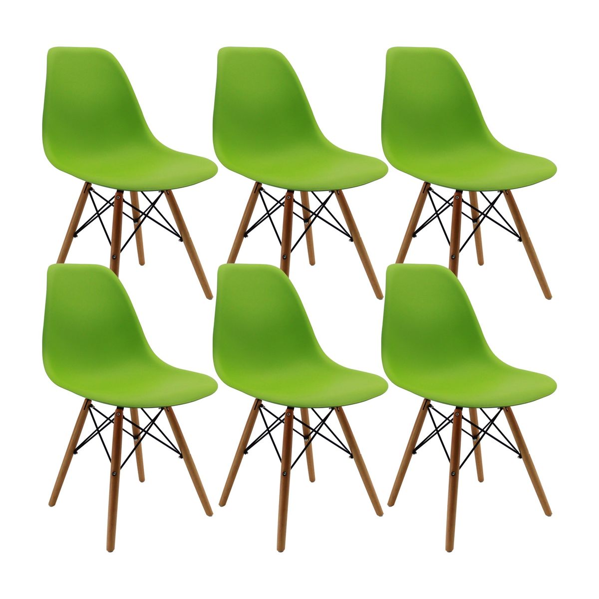 BOXBIT - Kit x 6 Sillas DKR Tipo Eames PREMIUM Verde