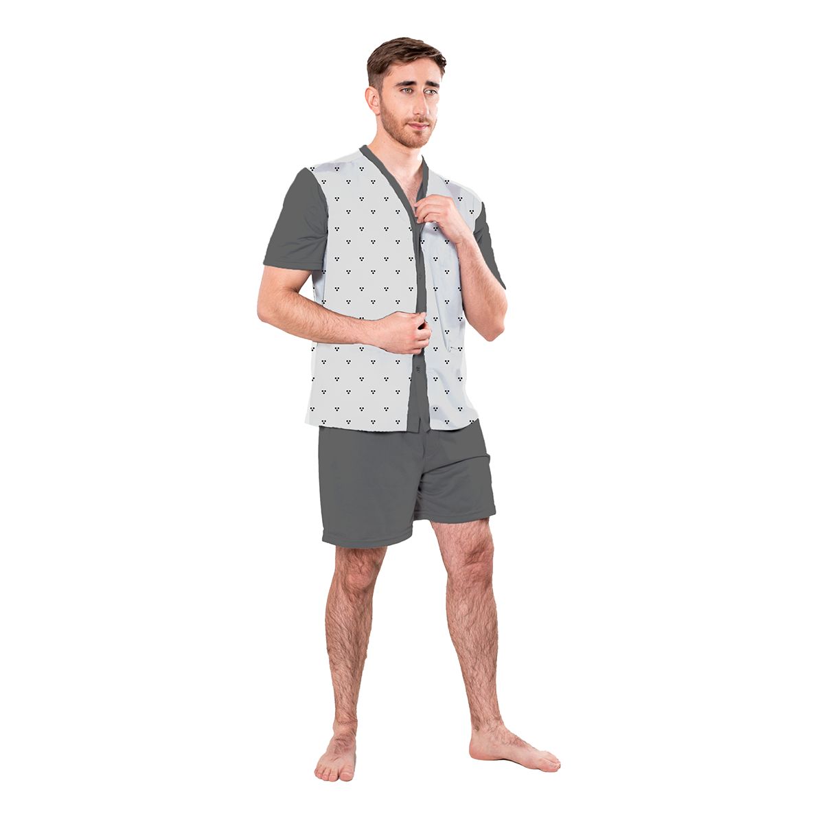 ROMANELLA - Pijama Zeus cc de Short para hombre Abierta Romanella - Gris