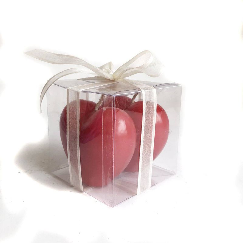 EGG PRODUCTOS DE PAZ - Set 2 velas corazón  rojo.