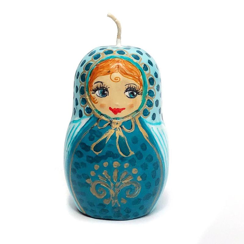 EGG PRODUCTOS DE PAZ - Vela Muñeca Matrioshka turquesa
