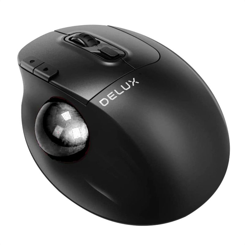 DELUX - Mouse Ergo Trackball Delux Mt1 Db Inalámbrico  Bluetooth