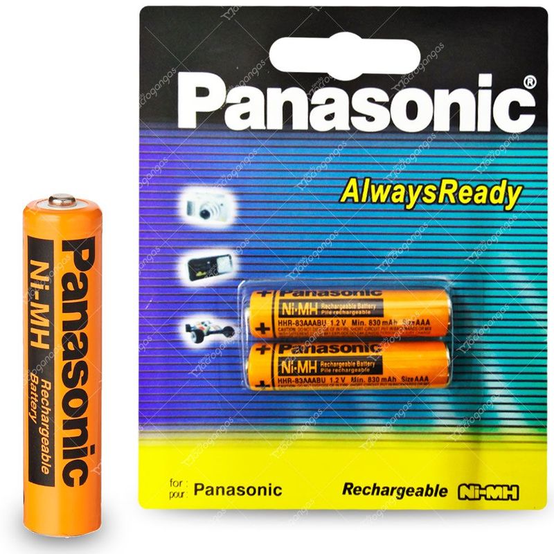PANASONIC - Pilas Baterias Recargable Panasonic Aaa 12v 830mah Pack X2