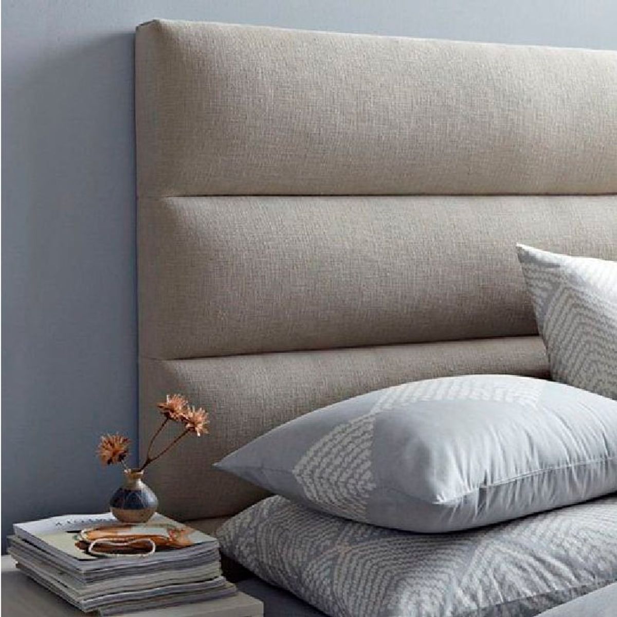 PLUMA HOME - Cabecero Line Beige para  cama Doble