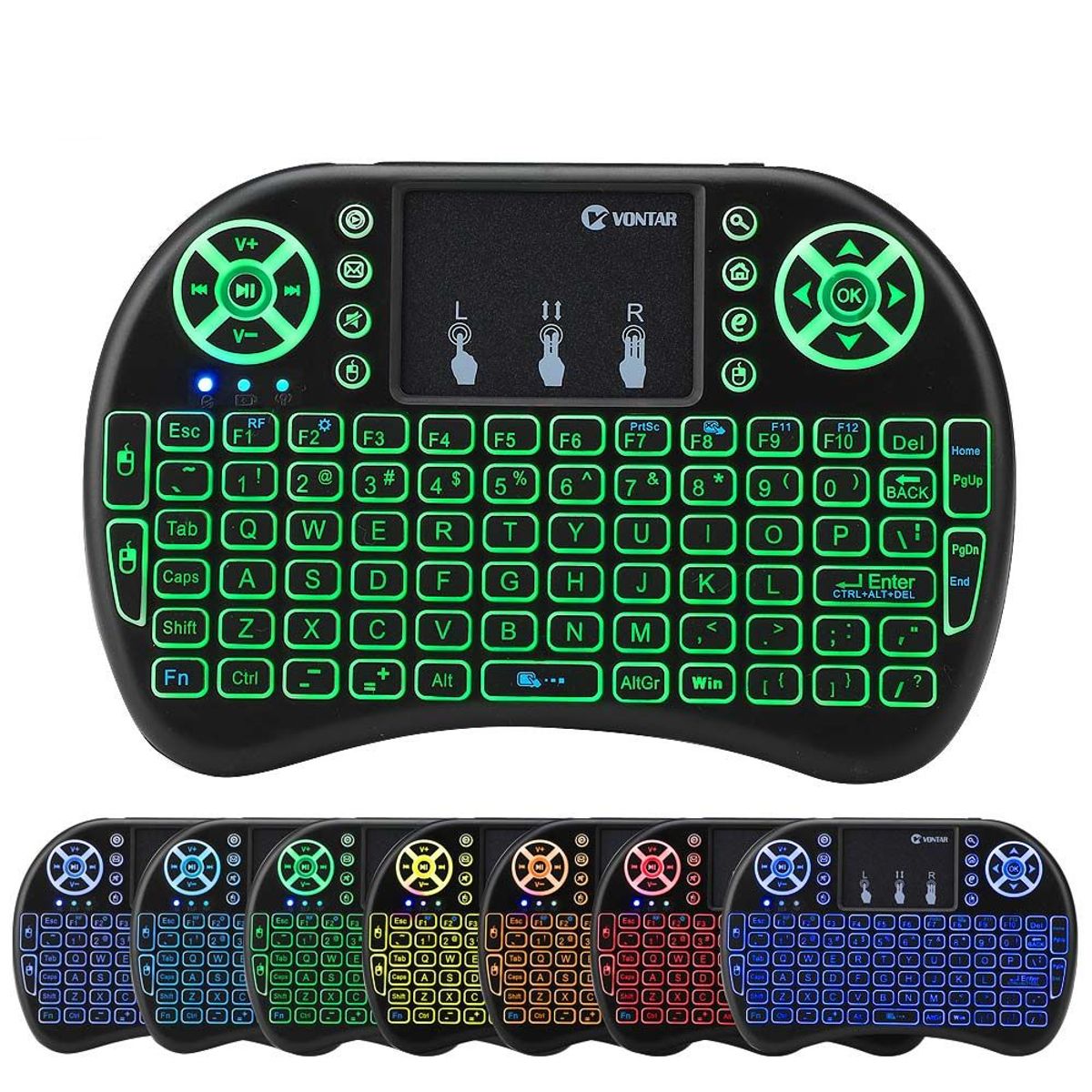 GENERICO - Mini Teclado Inalámbrico Airmouse Android Smart Tv Iluminado