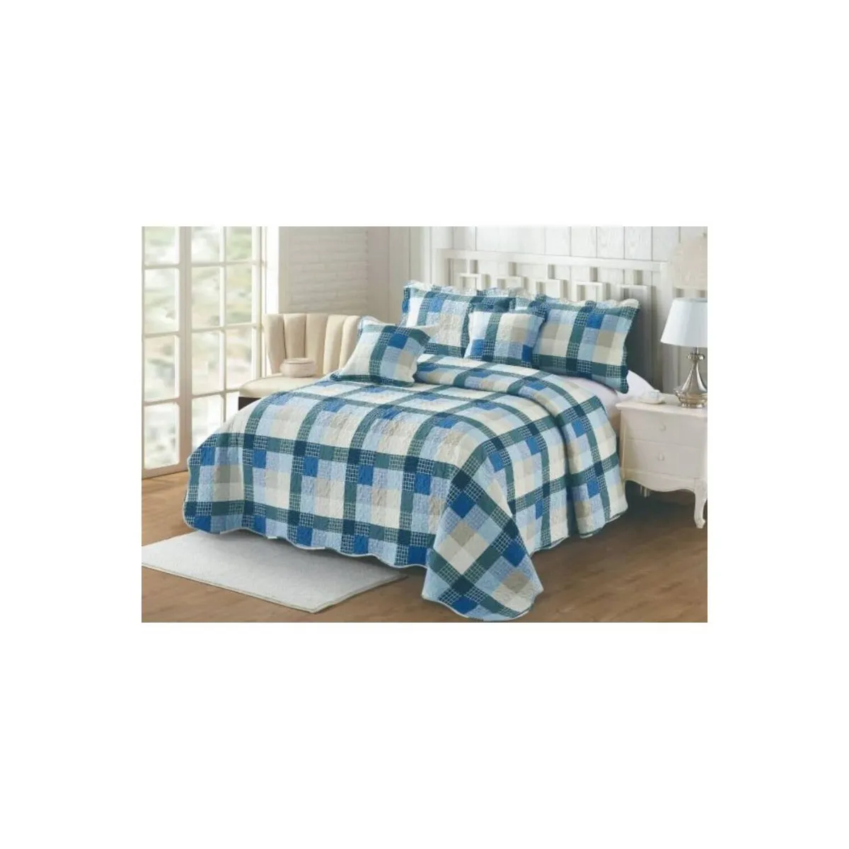 REALTEX - Colcha microfibra poliester linea europea doble