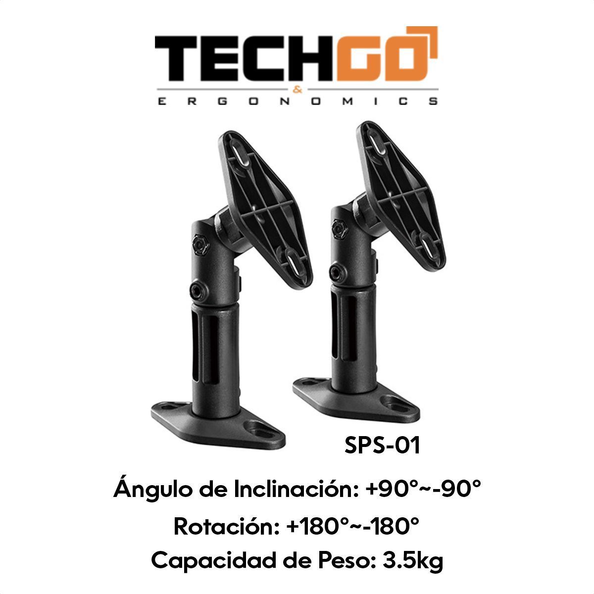 GENERICO - Kit 2 Soportes De Pared/techo Para Parlantes Techgo Sps-01