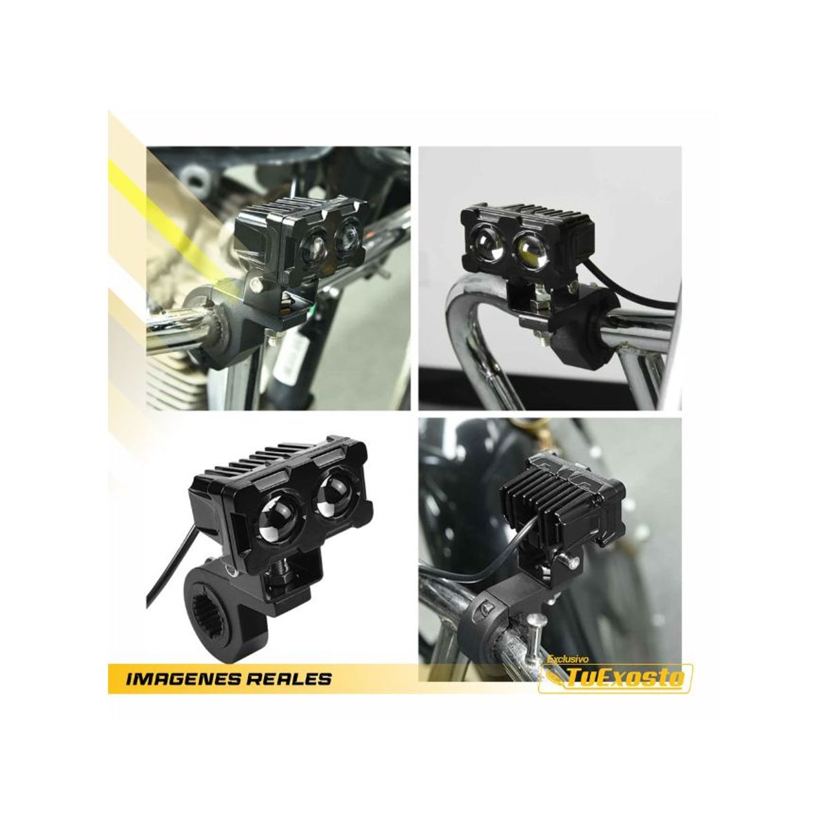 SHEBA - Exploradora Doble Lente Bifocal Dual Color 8000 Lm Para Moto