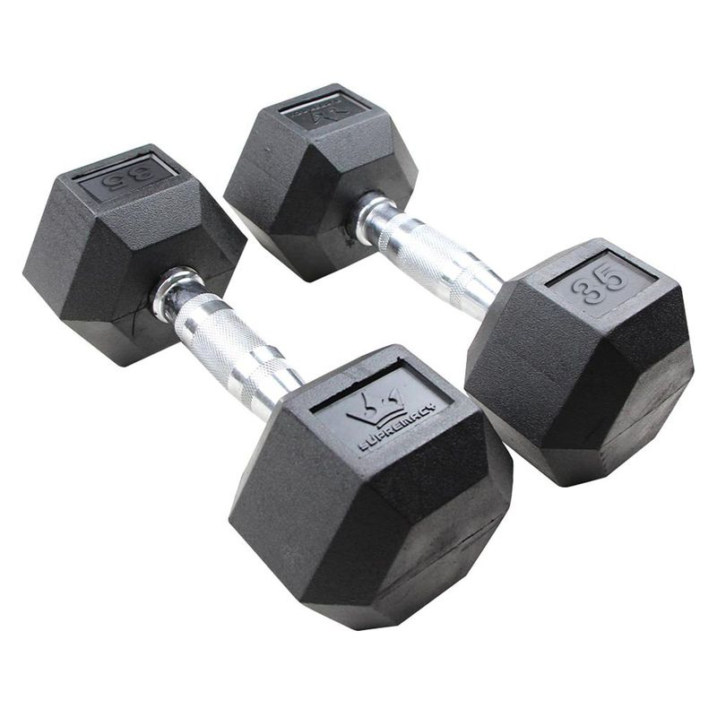 SUPREMACY EQUIPMENTS - Mancuernas punta de caucho dos unidades de 35 lb