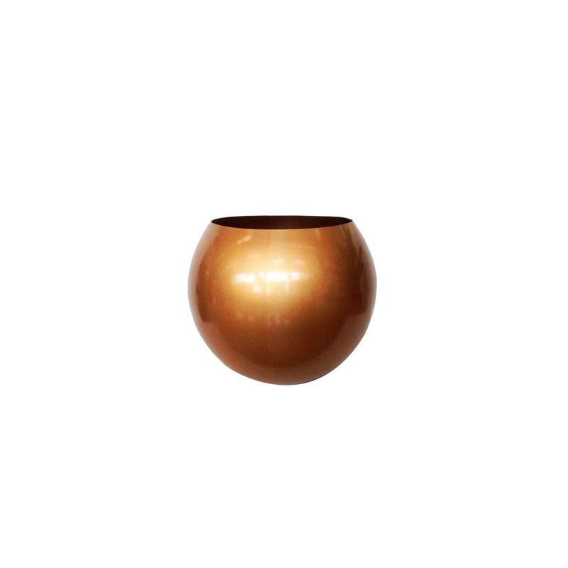 RENOVEMOS - Matera esferica dorada aluminio 25 cm