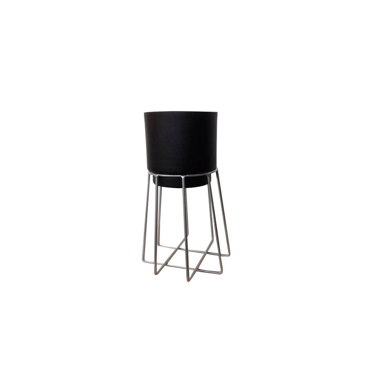 RENOVEMOS - Soporte milán plata para mesa + matera negra
