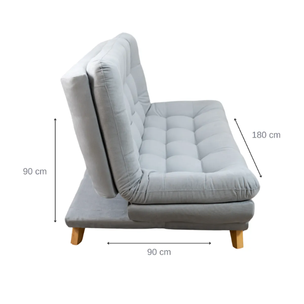 ACQUA MUEBLERIA - Sofa cama Maison Moderno Gris Plata + 2 Cojines Decorativos