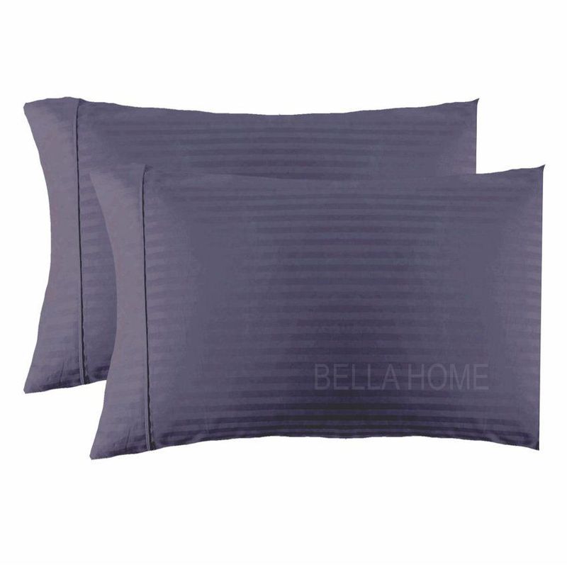 GENERICO - Fundas Para Almohada 50x70 Cm Estándar X 2 Unidades Bella Home Gris Oscuro
