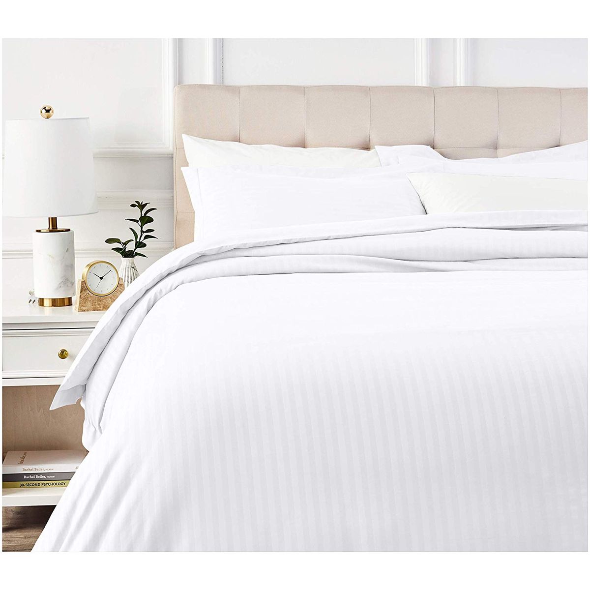 GENERICO - Duvet cover funda de plumon doble sateen stripe blanco a rayas
